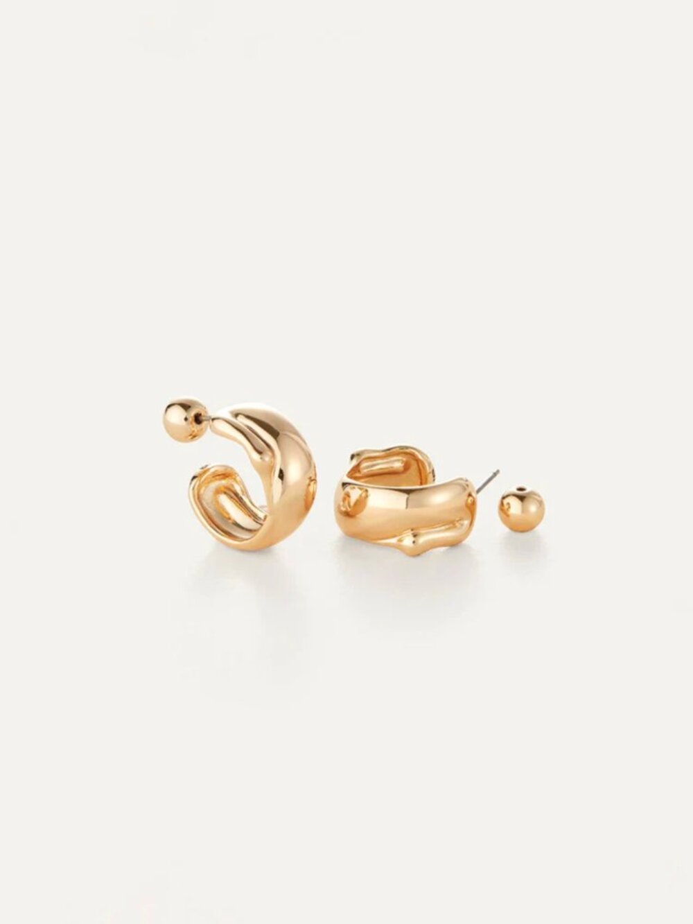 Jenny Bird Sees Hoops 14k Gold Plated Chunky Earrings